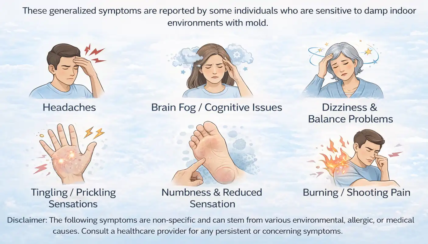 Commonly reported neurological concerns from mold exposure